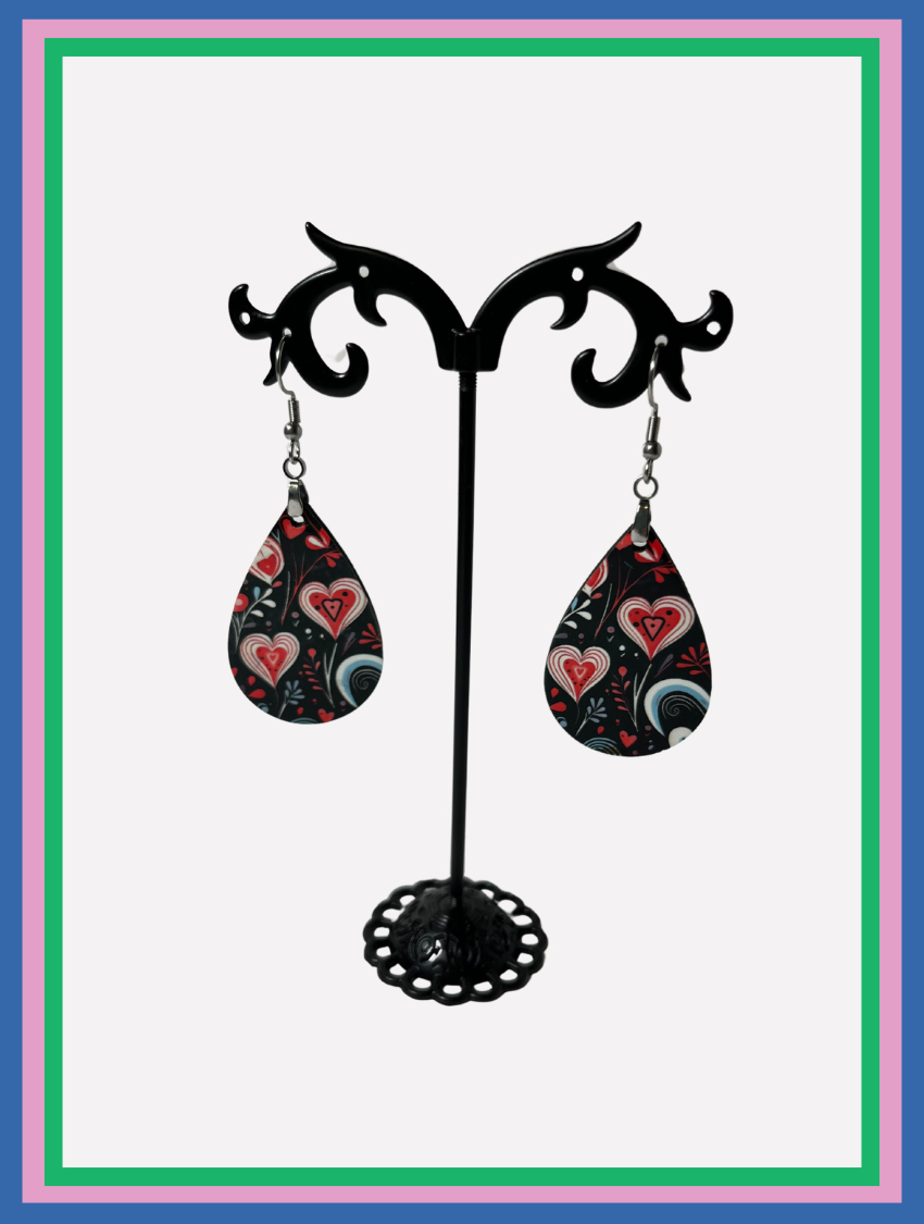 Hearts Black Background