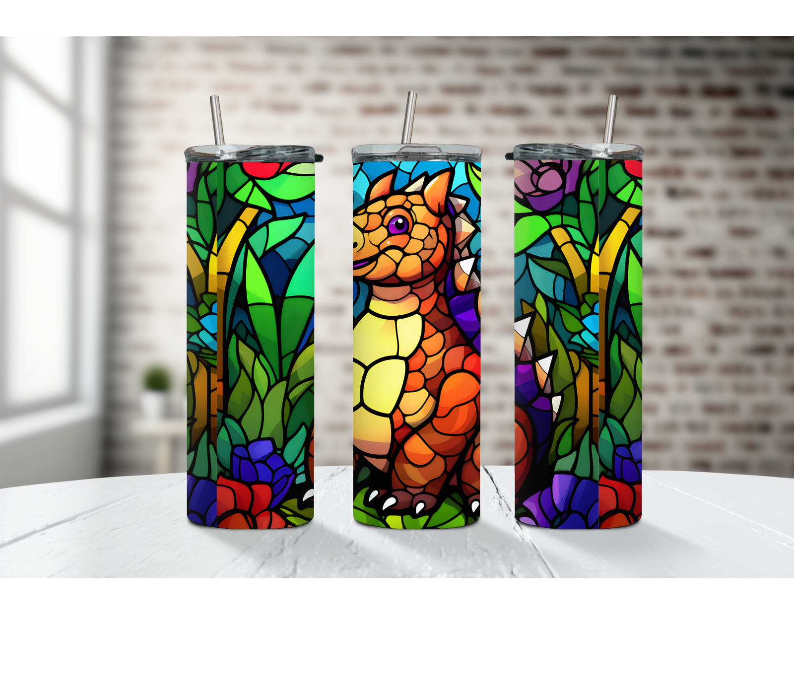 Tan Dragon Green Background